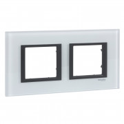 Рамка 2-постовая Schneider Electric Unica Class белое стекло MGU68.004.7C2
