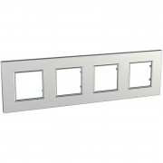 Рамка 4-постовая Schneider Electric Unica Quadro серебристый MGU6.708.55