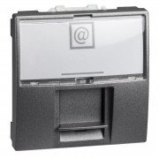 Компьютерная розетка Schneider Electric Unica RJ45 категория 6 FTP 2 модуля графит MGU3.417.12