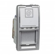 Компьютерная розетка Schneider Electric Unica RJ45 категория 6 FTP 1 модуль алюминий MGU3.416.30