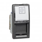 Компьютерная розетка Schneider Electric Unica RJ45 категория 6 FTP 1 модуль графит MGU3.416.12