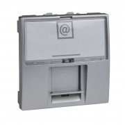 Компьютерная розетка Schneider Electric Unica RJ45 категория 6 UTP 2 модуля алюминий MGU3.415.30