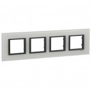 Рамка 4-постовая Schneider Electric Unica Class белое стекло MGU68.008.7C2