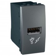 Розетка USB Schneider Electric Unica 1-модуль графит MGU3.428.12