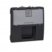 Накладка для коннекторов Schneider Electric Unica RJ45 2 модуля графит MGU9.460.12