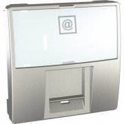 Накладка для коннекторов Schneider Electric Unica RJ45 2 модуля алюминий MGU9.460.30