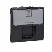 Накладка для конекторів Schneider Electric Unica RJ45 2 модулі графіт MGU9.460.12