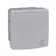 Розетка Schneider Electric Unica с заземлением с защитными шторками крышкой белый MGU3.037.18TA