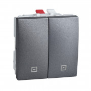 Вимикач для жалюзі Schneider Electric Unica 2 модуля графіт MGU3.208.12