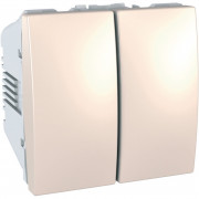 Вимикач прохідної Schneider Electric Unica 2-клавішний схема 6+6 слонова кістка MGU3.213.25