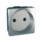 Розетка Schneider Electric Unica із захисними шторками 16А алюміній MGU3.033.30