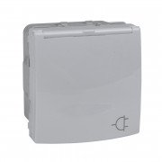 Розетка Schneider Electric Unica із заземленням із захисними шторками кришкою білий MGU3.037.18TA