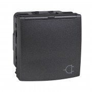 Розетка Schneider Electric Unica с заземлением с защитными шторками крышкой графит MGU3.037.12TA