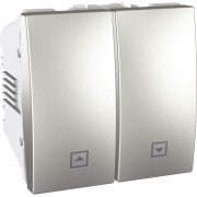 Выключатель для жалюзи Schneider Electric Unica 2 модуля алюминий MGU3.207.30