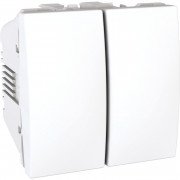 Выключатель проходной Schneider Electric Unica 2-клавишный схема 6+6 белый MGU3.213.18