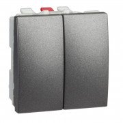 Выключатель проходной Schneider Electric Unica 2-клавишный схема 6+6 графит MGU3.213.12