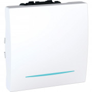 Вимикач Schneider Electric Unica 1-клавішний схема 1 з підсвічуванням білий MGU3.261.18N
