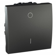 Вимикач Schneider Electric Unica 1-клавішний 2-полюсний схема 2 графіт MGU3.262.12