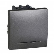 Вимикач прохідної Schneider Electric Unica схема 6 з індикацією графіт MGU3.263.12S