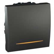 Выключатель Schneider Electric Unica 1-клавишный схема 1 с индикацией графит MGU3.261.12S