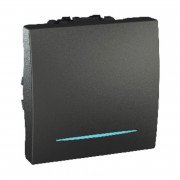 Вимикач Schneider Electric Unica 1-клавішний схема 1 з підсвічуванням графіт MGU3.261.12N