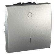 Выключатель Schneider Electric Unica 1-клавишный 2-полюсный схема 2 алюминий MGU3.262.30