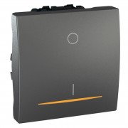 Вимикач Schneider Electric Unica 2-полюсна схема 2 з індикацією графіт MGU3.262.12S