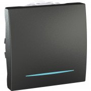 Вимикач перехресний Schneider Electric Unica схема 7 з підсвічуванням графіт MGU3.205.12N