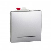 Вимикач прохідної Schneider Electric Unica схема 6 з індикацією алюмінію MGU3.203.30S