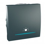 Выключатель Schneider Electric Unica кнопочный с подсветкой и символом Свет графит MGU3.206.12LN