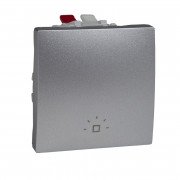 Вимикач Schneider Electric Unica кнопковий із символом Світло алюміній MGU3.206.30L