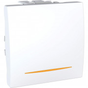 Выключатель Schneider Electric Unica 1-клавишный схема 1 с индикацией белый MGU3.201.18S