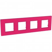 Рамка 4-постова Schneider Electric Unica Quadro рожевий MGU4.708.27