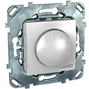 Светорегулятор для ламп накаливания и галогенных Schneider Electric Unica поворотно-нажимной алюминий MGU5.512.30