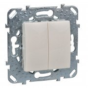 Выключатель Schneider Electric Unica 2-клавишный слоновая кость MGU5.211.25ZD