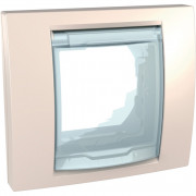 Рамка 1-постовая Schneider Electric Unica Plus с крышкой IP44 слоновая кость MGU61.002.25