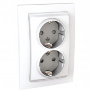 Розетка Schneider Electric Unica двойная с заземлением и шторками белый MGU23.067.18