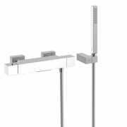 Термостатический смеситель для ванны и душа Tres Cuadro Exclusive с ручным душем белый/хром 4071749