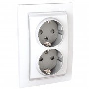 Розетка Schneider Electric Unica двойная с заземлением и шторками белый MGU23.067.18