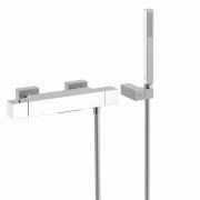 Термостатический смеситель для ванны и душа Tres Cuadro Exclusive с ручным душем белый/хром 4071749