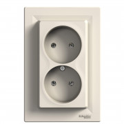 Розетка Schneider Electric Asfora двойная без заземления крем EPH9700123