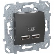 USB-розетка Schneider Electric Unica 2,1А графит MGU5.418.12ZD