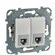 Телефонна розетка Schneider Electric Unica RJ11 4 контакти слонова кістка MGU5.9090.25ZD