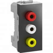 Розетка 3 RCA Schneider Electric Unica 1М графит MGU3.431.12