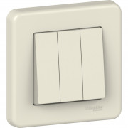 Вимикач 3-клавішний Schneider Electric Leona крем LNA2100323