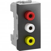 Розетка 3 RCA Schneider Electric Unica 1М графіт MGU3.431.12