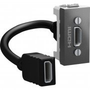 Розетка HDMI Schneider Electric Unica 1 модуль графит MGU3.430.12