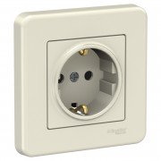 Розетка Schneider Electric Leona із заземленням крем LNA2900123