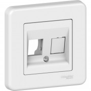 Накладка двомодульна Schneider Electric Leona КАТ5Е 6 UTP пластик білий LNA4401121
