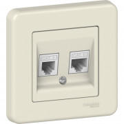 Розетка компьютерная+телефонная Schneider Electric Leona RJ45+RJ11 крем LNA4900123